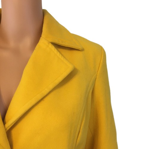 Whats Hot Women's Size XL Heavy Yellow Three Button Coat w/ Waist Belt & Pockets - Picture 7 of 12
