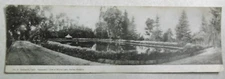 Unfolded Bi-fold Postcard Panoramic Redlands CA California Mirror Lake PPC27