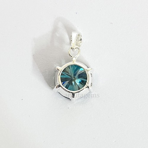 6 KT Blu Creato IN Laboratorio Diamante Ciondolo Ottimi Splendere Certificato! - Foto 4 di 7
