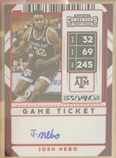 Josh Nebo Texas A&M Basketball Panini Contenders Red Foil Rookie Autograph Card