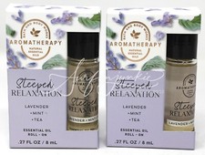 x2 Bath  Body Works Steeped Relaxation Essential Oil Roll On Lavender Mint