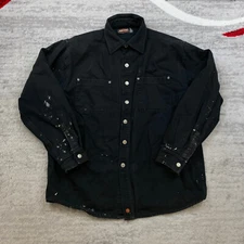 Jesse James Jacket Large Black Duck Canvas Y2K West Coast Chopper Lined Snap Men