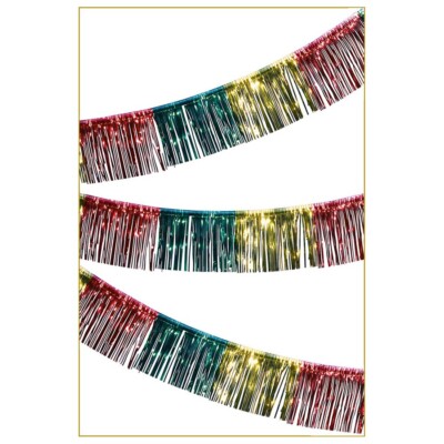 Duoyif Lametta Fransen Girlande Silber - 4x 20x200cm Metallic Deko Für Partys