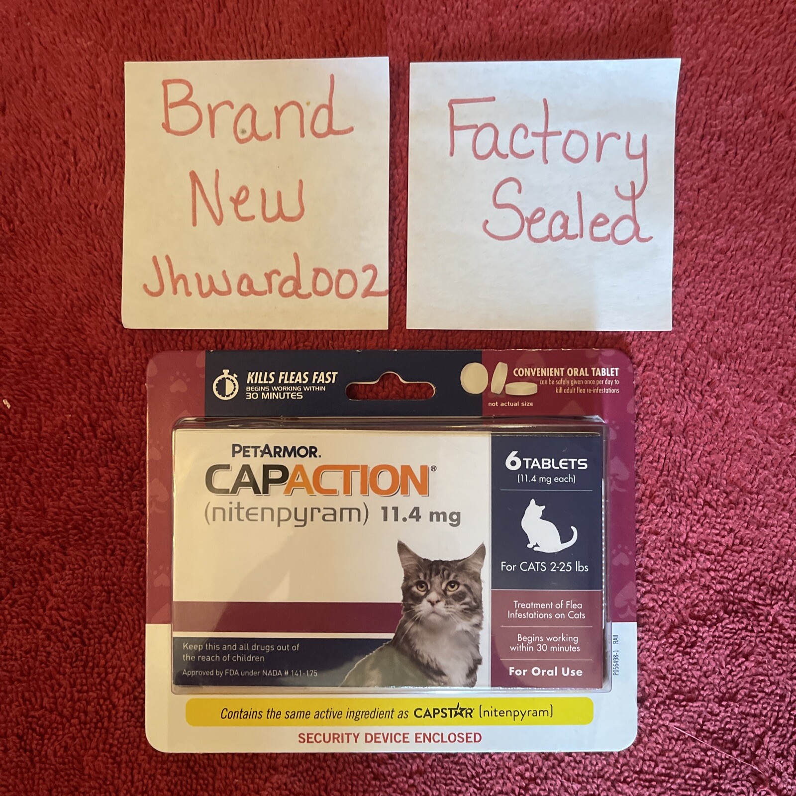 PetArmor CAPACTION Nitenpyram 6 11.4 mg Tablets) Cats 225 lbs. Exp 01