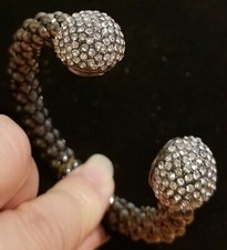 **Gun Metal Rhinestones Cuff Bracelet**