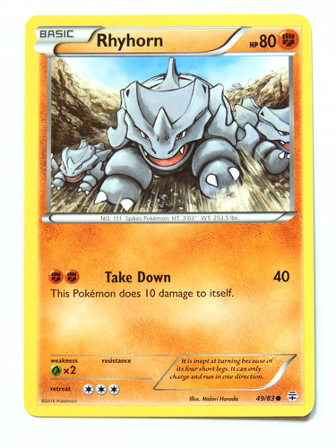 Rhyhorn 49/83 VLP - XY Generations Pokemon Card $2 Combined