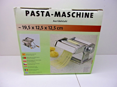 Nudel Pastamaschine PASTA MASCHINE AUS EDELSTAHL MIT OVP 19,5x12,5x12,5cm