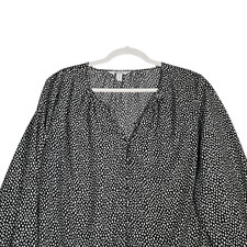 Nine West Tunic Blouse Womens 2x Black White Speckled Casual Career