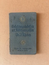 Belichtungstabellen 1926 Dr. Rheden Photograhica