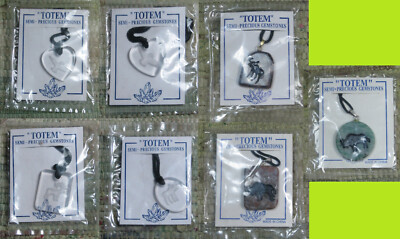 TOTEM Bison Eagle Deer Elk Semi-Precious Gemstones Pendant on Rope