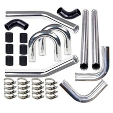 8pc Universal 2 Intercooler Piping Kit T-bolt Clamps Blk Silicone Coupler 8pc Universal 2 Intercooler Piping Kit T-bolt Clamps Blk Silicone Coupler