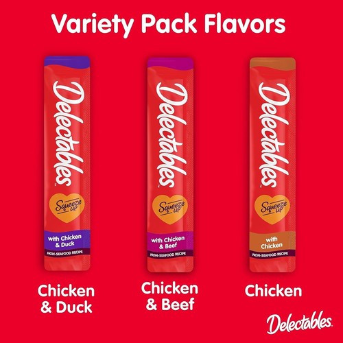 Delectables Squeeze Up Non-Seafood Variety Pack Lickable Cat Treat, 20 Count - Picture 7 of 8
