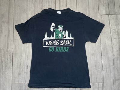 Philadelphia Eagles T Shirt Go Birds Size Large Black Preowned