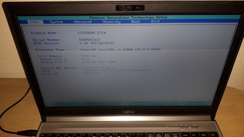 Fujitsu Lifebook E754 Core i5 @ 4Th POUR PIECES, VENDU EN L'ETAT A COMPLETER - Photo 4/15