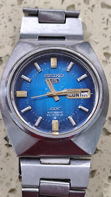 1975 Seiko DX 6106-7720 Automatic Wristwatch 21J _ Blue Dial