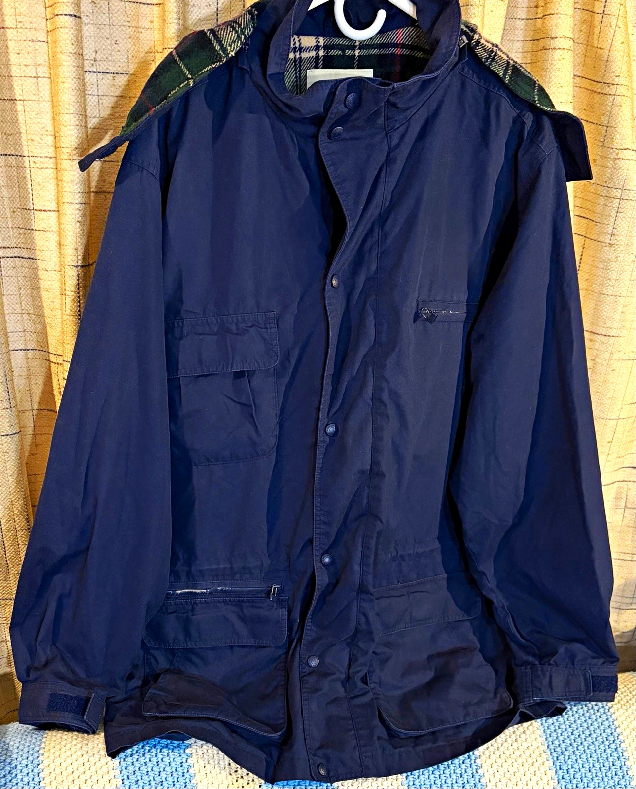 Eddie Bauer Men's Blue Wool Parka Coat Jacket L/XL 40 in Chest Regular image 1
