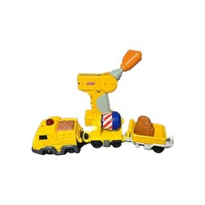 Geotrax Remote Control Yellow Construction Train W Cement Car Mix n Go work V5