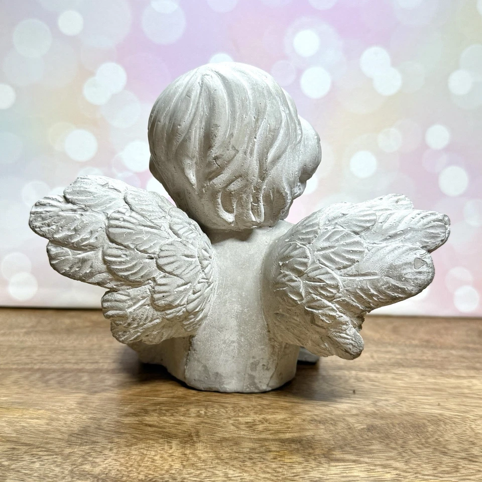复古混凝土天使雕像,小天使阅读书 Coquette & Goth 装饰 - 6 — 第 3/4 张图片
