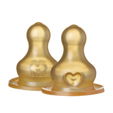 Bottle Nipple BPA Free Natural Rubber Made in Denmark Slow Flow 2-Pack