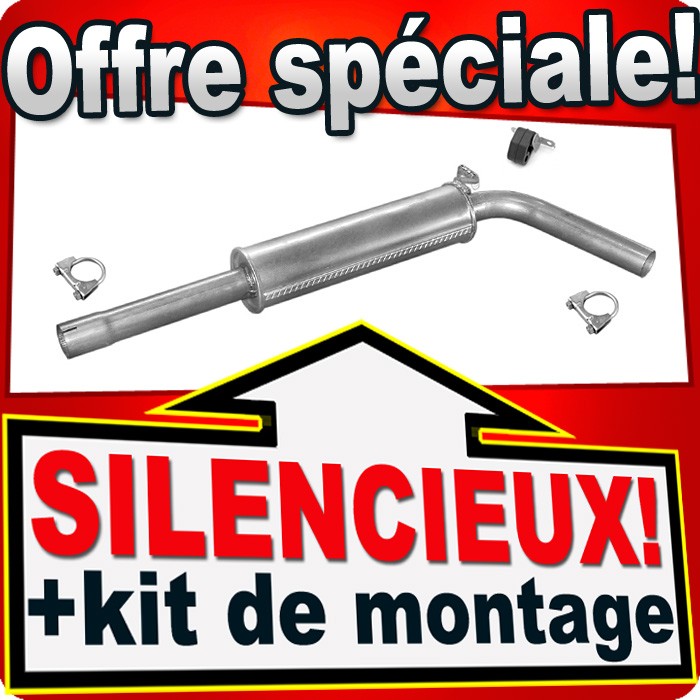 Silencieux intermédiaire pour SEAT SKODA VW 1.9 SDI TDI 1999-2009 en acier galvanisé de 50mm