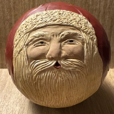 BRIERE Folk Art Pull Toy 1986 Santa Face Roku Poly BALL ONLY Christmas Theme