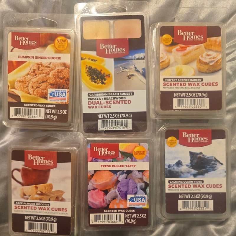 Assorted 12 Packs Of Scented Wax Cubes -6 New  6 are used