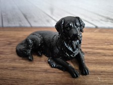 Black Labrador Retriever Style Dog Ornament L12cm H6cm Hand Cast Satin Finish