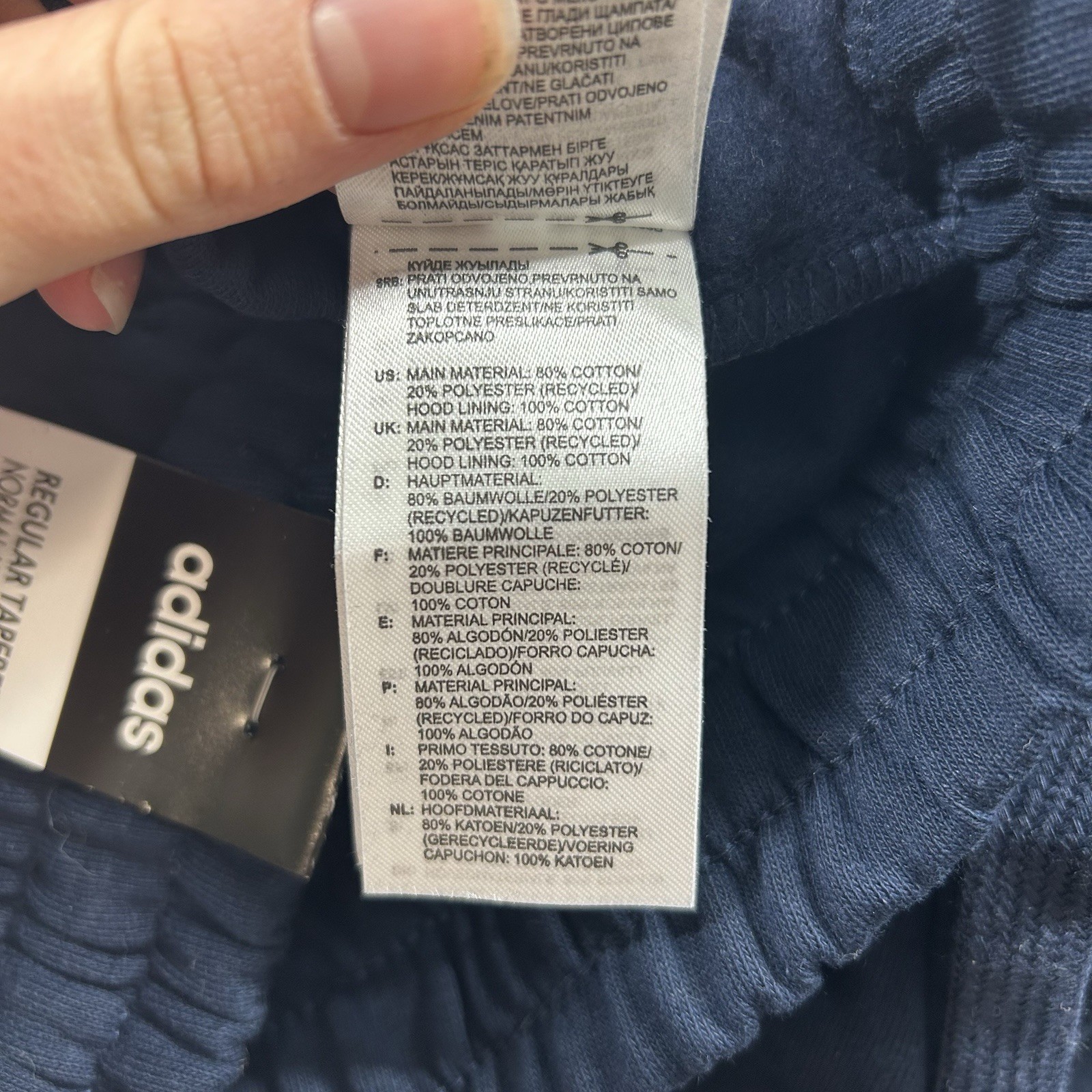 Adidas Sweatpants Mens 2XL Regular Fit Tapered Leg Pants Navy Blue Athletic thumbnail 10