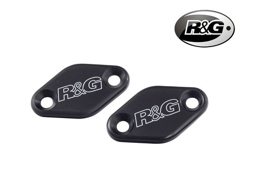 PAIR OF MIRROR CAPS BLACK R&G FOR KAWASAKI NINJA 300 2012-2020 - Picture 1 of 1