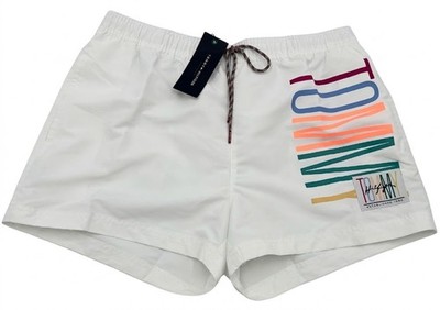 Tommy Hilfiger EO / Logo Trunk Shorts Hose weiß Schwimmshorts Größe L NEU