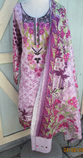 pakistani beautfull emboridery lawn cotton pant kameez Lmsize bust 2XL 46