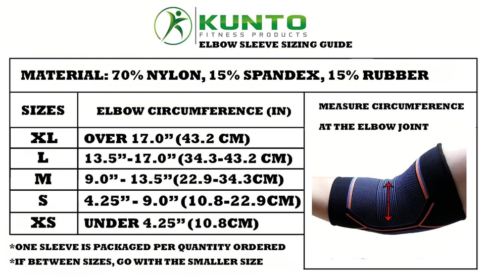 Kunto Fitness Elbow Brace Compression Support Sleeve for Tendonitis, Tennis E... - Image 2 of 4
