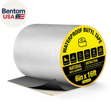 Waterproof Butyl Tape 6" W X 16Ft L, Strong Self-Adhesive Aluminum Butyl Seal Ta