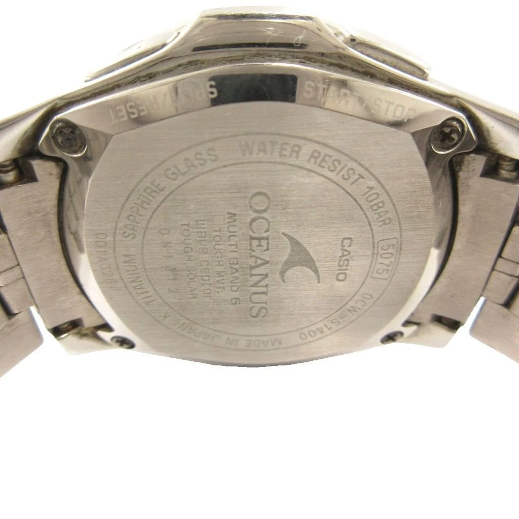 Reloj Casio Oceanus Manta OCW-S1400-1AJF Radio Solar Esfera Azul Marino Plateado De Japón