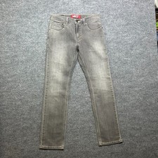 Levi's 511 Skinny Jeans Kids Boys Gray Denim Stretch Pockets Zip Fly Y2K - 18