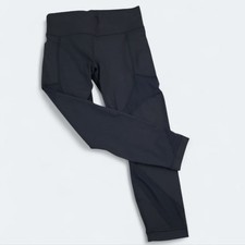 NEW Members Mark Compression Ankle Leggings With Pockets Mesh Accents Size L