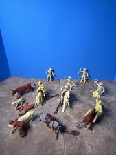 Vintage Western Town Marx Cowboys, Horses, Steers Lot