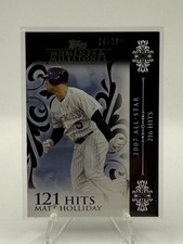 2008 Topps Moments & Milestones Matt Holliday 216 Hits Black /25