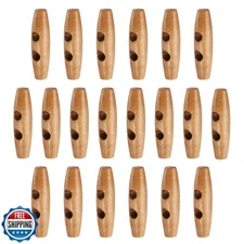 HARFINGTON 20pcs Wooden Toggle Buttons 55mm / 2.2" Wood Olive Sewing Buttons 