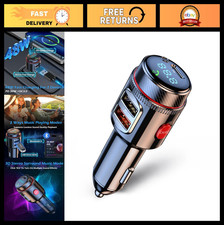 Bluetooth FM Transmitter for Car, Wireless AUX Adapter, Dual Fast Charging USB-C