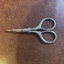 Vintage Ornate Small Scissors Made In USA 3 3/4" Lg