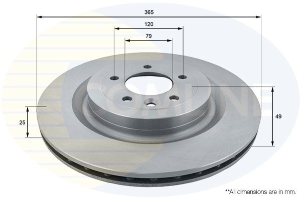 Brake Disc Rear Fits Land Rover Defender Discovery Range Rover COMLINE ADC1279V