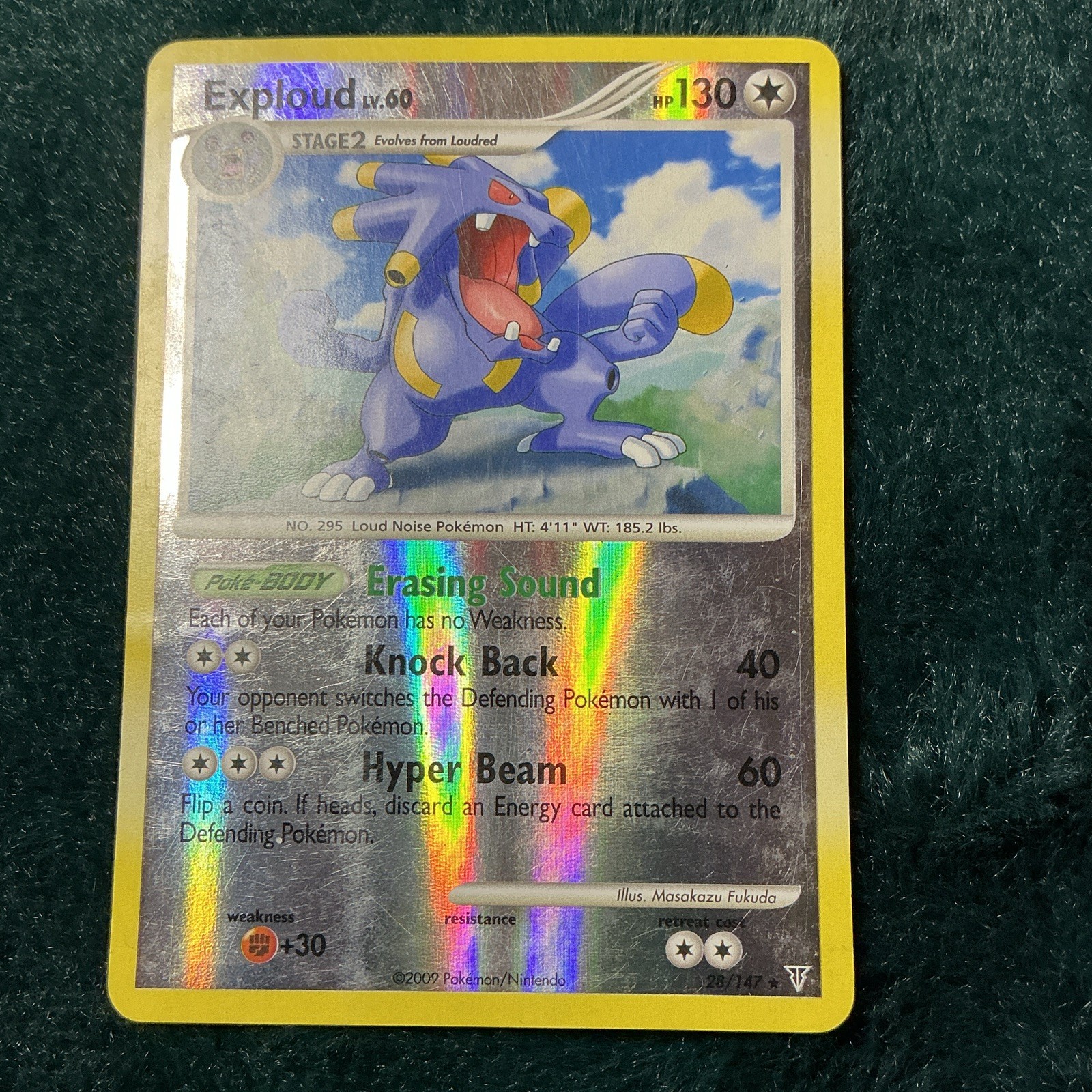 Pokémon TCG Exploud Holo Rare Card 28/147 Supreme Victors HP130 2009 Eng