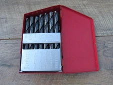 29PC CRAFTSMAN DRILL INDEX BIT  SET RED MATAL CASE 1/16" TO 1/2" MISSING 2 BITS