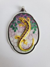 Alter Rosenthal Bayern Porzellan Anhänger, Eidechse, Schmuck, Reptil