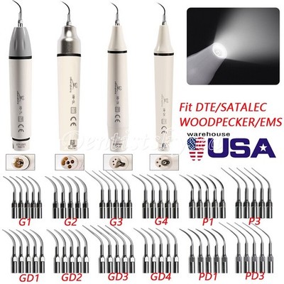 Dental Ultrasonic Piezo Scaler Handpiece LED/Tip Fit EMS/Cavitron/DTE/SATELEC US