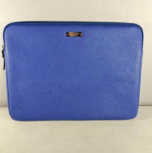Kate Spade Saffiano Leather Laptop Sleeve 13" Blue Purple Zipper Case 8Aru2100