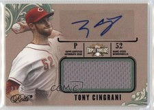 2014 Triple Threads Unity Jumbo Relics Emerald 27/50 Tony Cingrani Auto fm0
