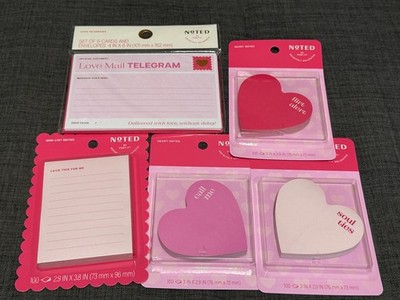 Noted by Post-it Heart Mini List Mail Telegram Valentine Lot