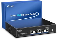5 Port 10G Switch Unmanaged, VIMIN 10G Network Switch 5 Port Support